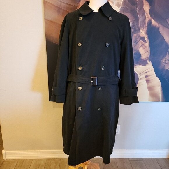 Ralph Ralph Lauren Wool removable Lined Mens Trench Coat Black Size 42S